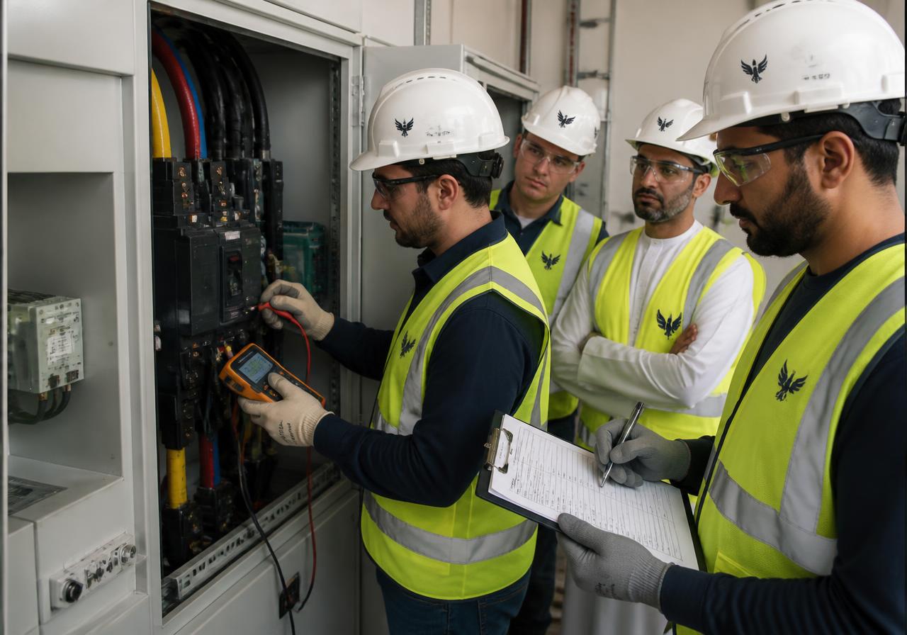 AZIAL engineer running planned preventive maintenance checks