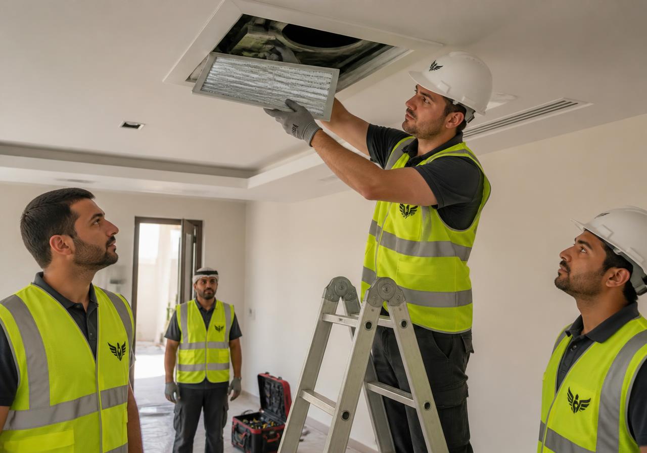 AZIAL maintenance team servicing building systems in Dubai